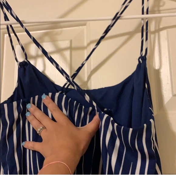 Very versatile, fully lined, Banana Republic navy blue with white stripes. - Picture 6 of 7